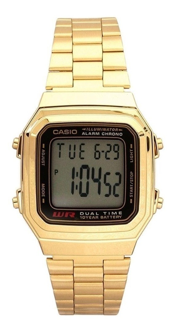 Relógio Casio Masculino Digital Vintage Dourado A178WGA-1ADF