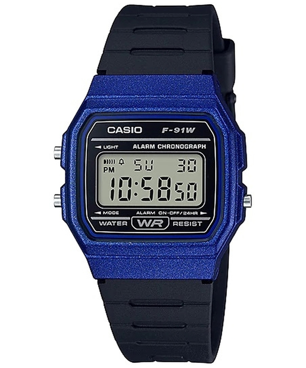 Relógio Casio Unissex Digital Standard Azul F-91WM-2ADF