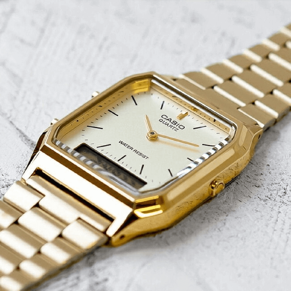 Relógio Casio Unissex Vintage Anadigi Dourado AQ-230GA-9DMQ