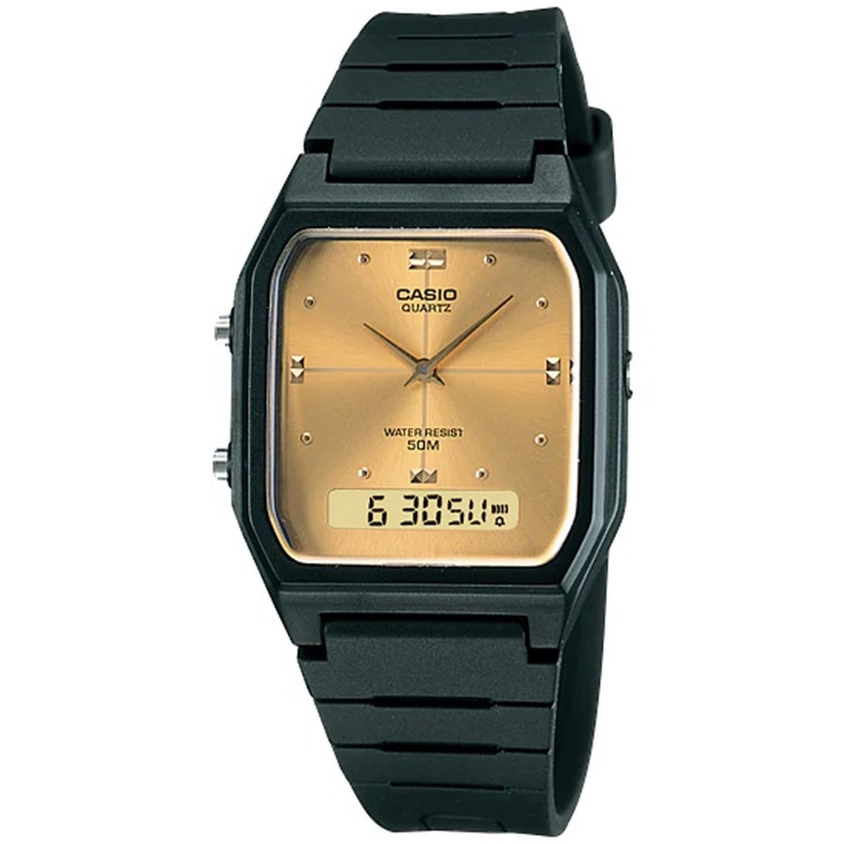 Relógio Casio Unissex Vintage Anadigi Preto AW-48HE-9AVDF