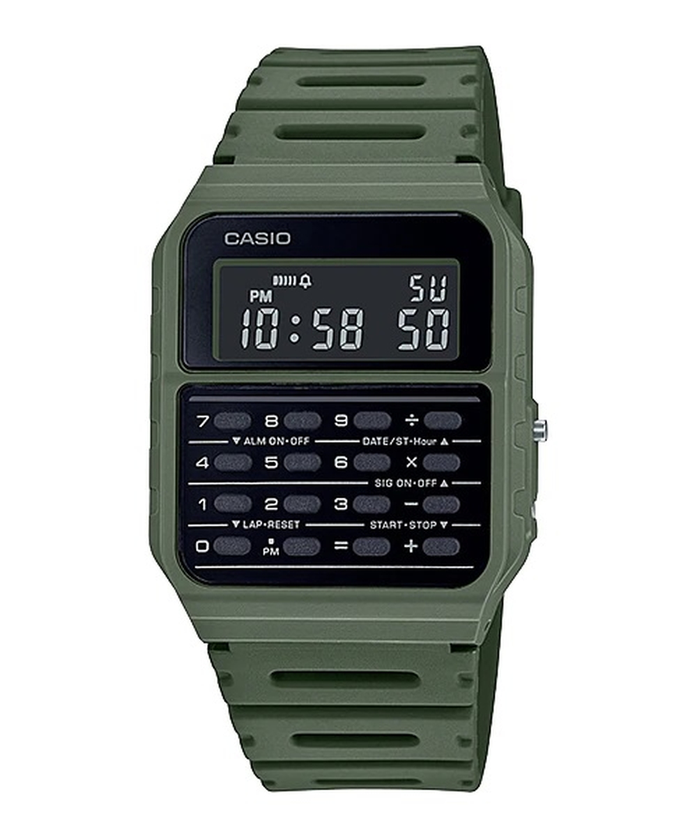 Relógio Casio Unissex Vintage Calculadora Digital Verde CA-53WF-3BDF