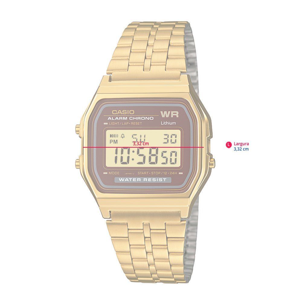 Relógio Casio Unissex Vintage Digital Dourado A159WGEA-5DF