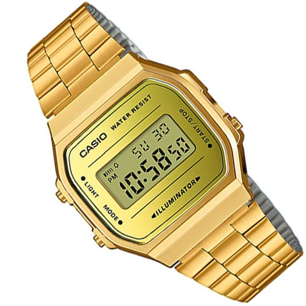 Relógio Casio Unissex Vintage Digital Dourado A168WEGM-9DF