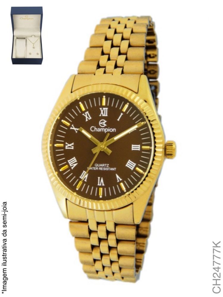 Relógio Champion Feminino Analógico Dourado CH24777K