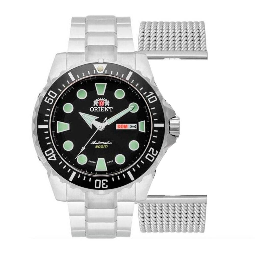 Relógio Orient Masculino Prata com 2 Pulseiras 469SS073 P1SX