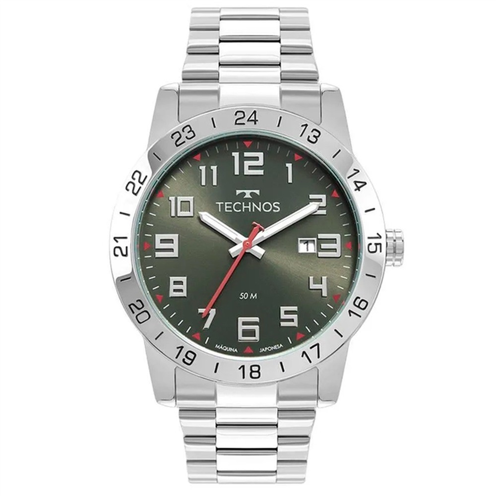 Relógio Technos Masculino Militar Prata 2115MWR/1F