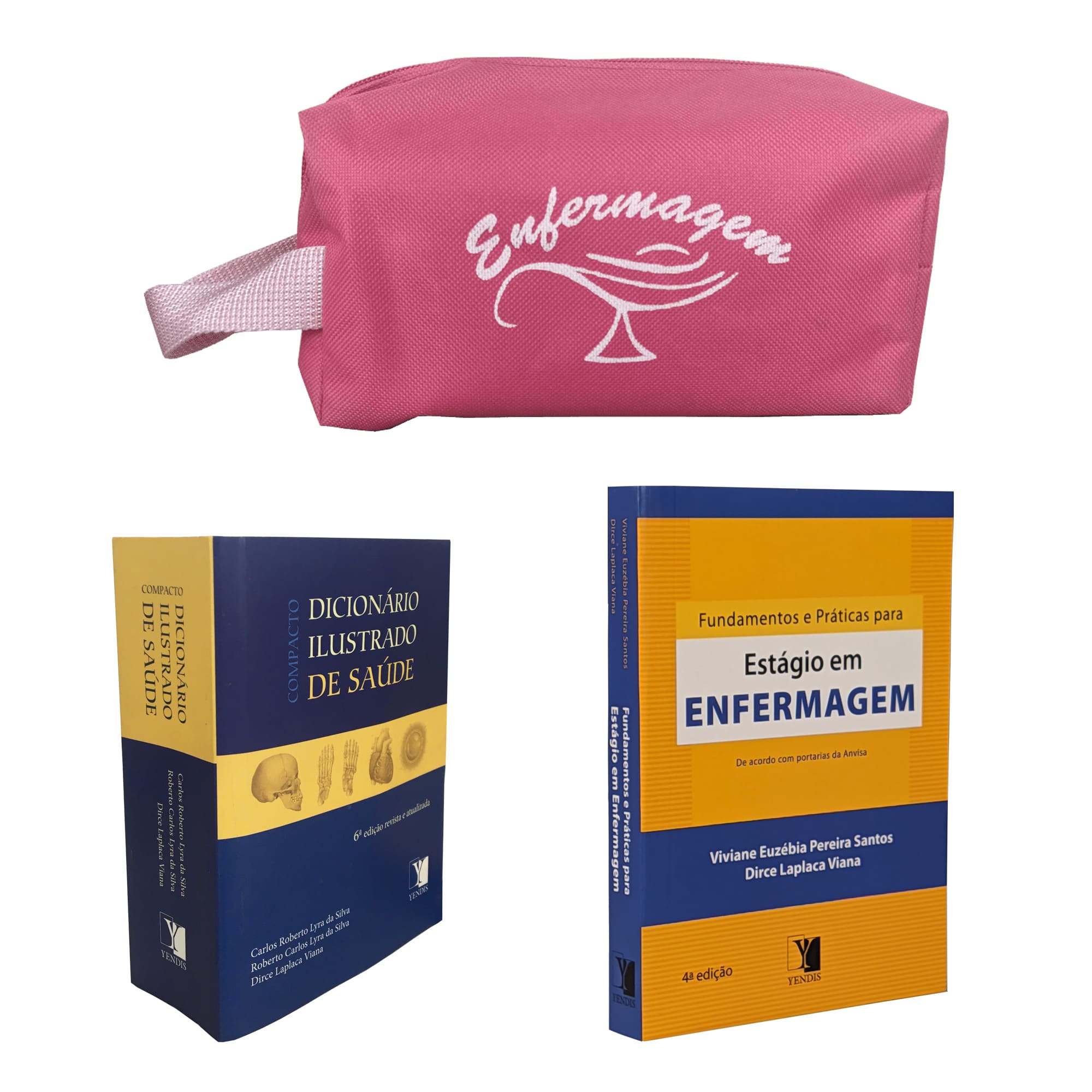 Kit Livros de Bolso para Enfermagem + estojo