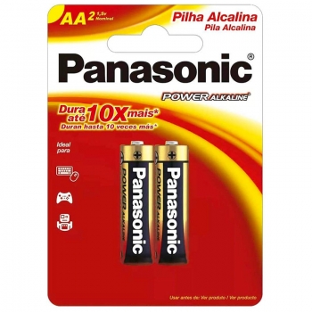 Pilha Alcalina Pequena Aa Panasonic Lr6-2bt480 (Cartela C/2 Pilhas) - 1001089