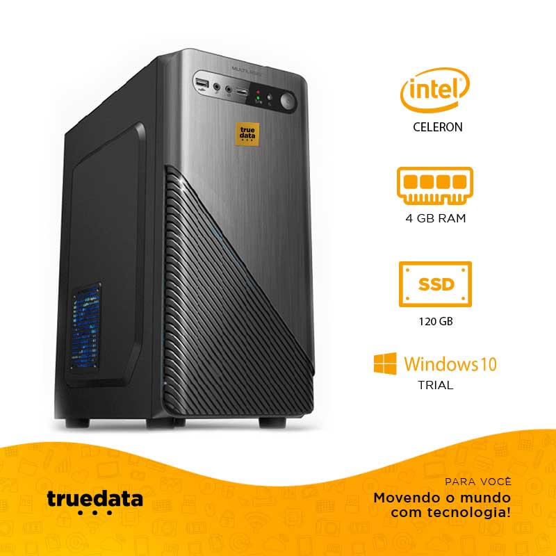 Computador Desktop Truedata Intel Celeron 2.41ghz 4gb Ssd 120gb