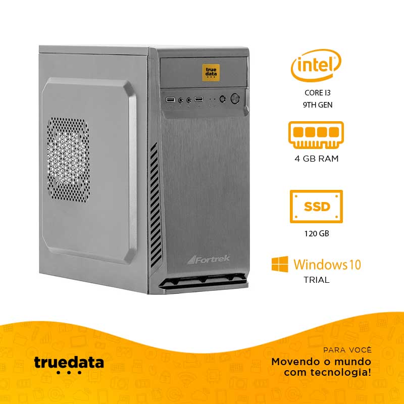 Computador Truedata I3-9100f 3.6ghz 4gb Ssd 120gb Gt710 Win10 Trial