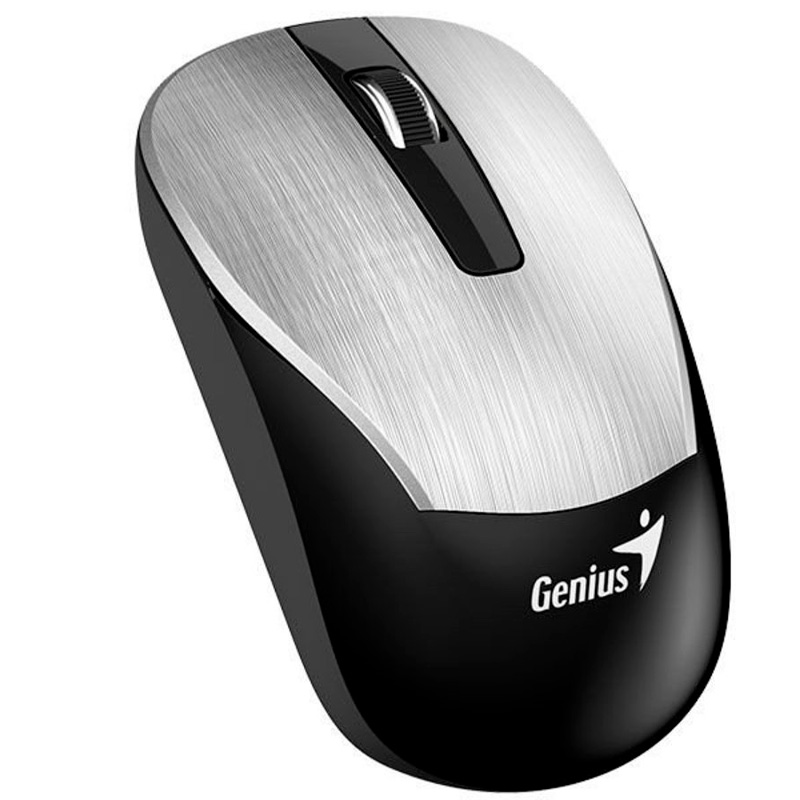Mouse Sem Fio Genius Eco-8015 1600 Dpi Prata 31030007401 Bateria Recarregável