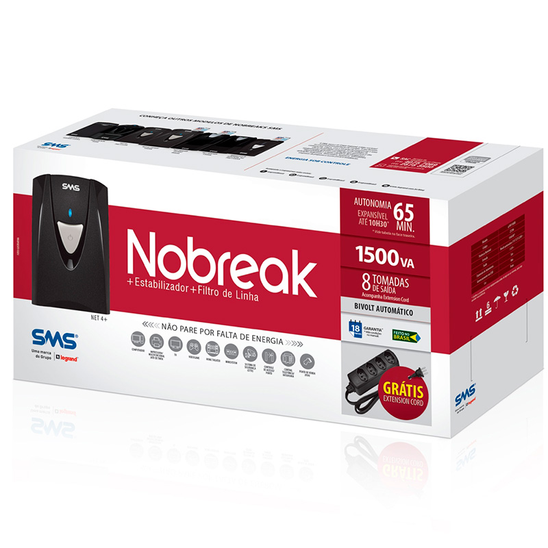 Nobreak Sms 1400va Net4+ Usm1400s Monovolt 115v - P/N 27286