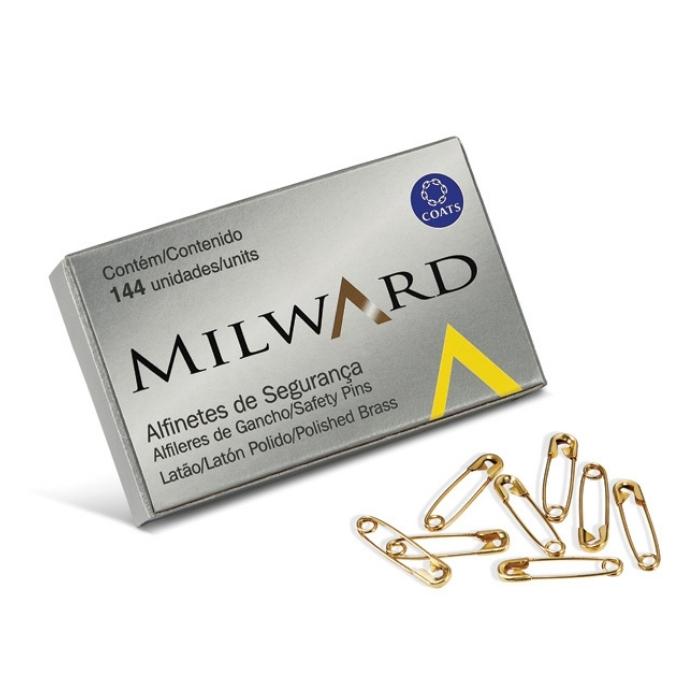 Alfinete de Segurança 22mm Dourado Milward com 144 unidades Coats