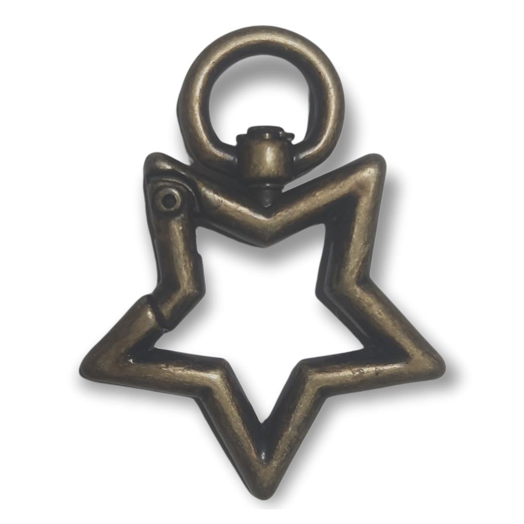 Argola Articulada de Estrela para Bolsa cor Ouro Velho de 5,5 cm