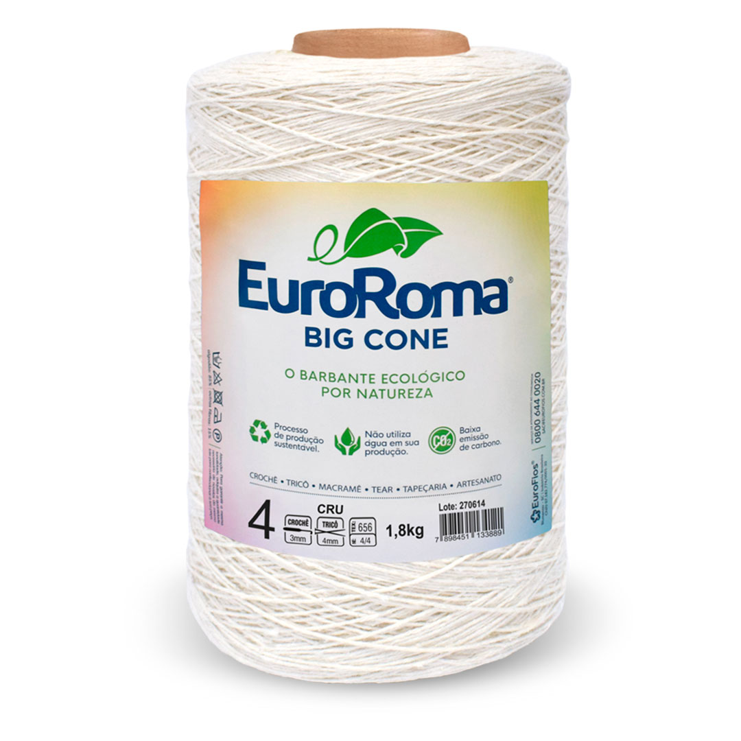 Barbante Cru Nº 4 Euroroma Big Cone 1,8 kg