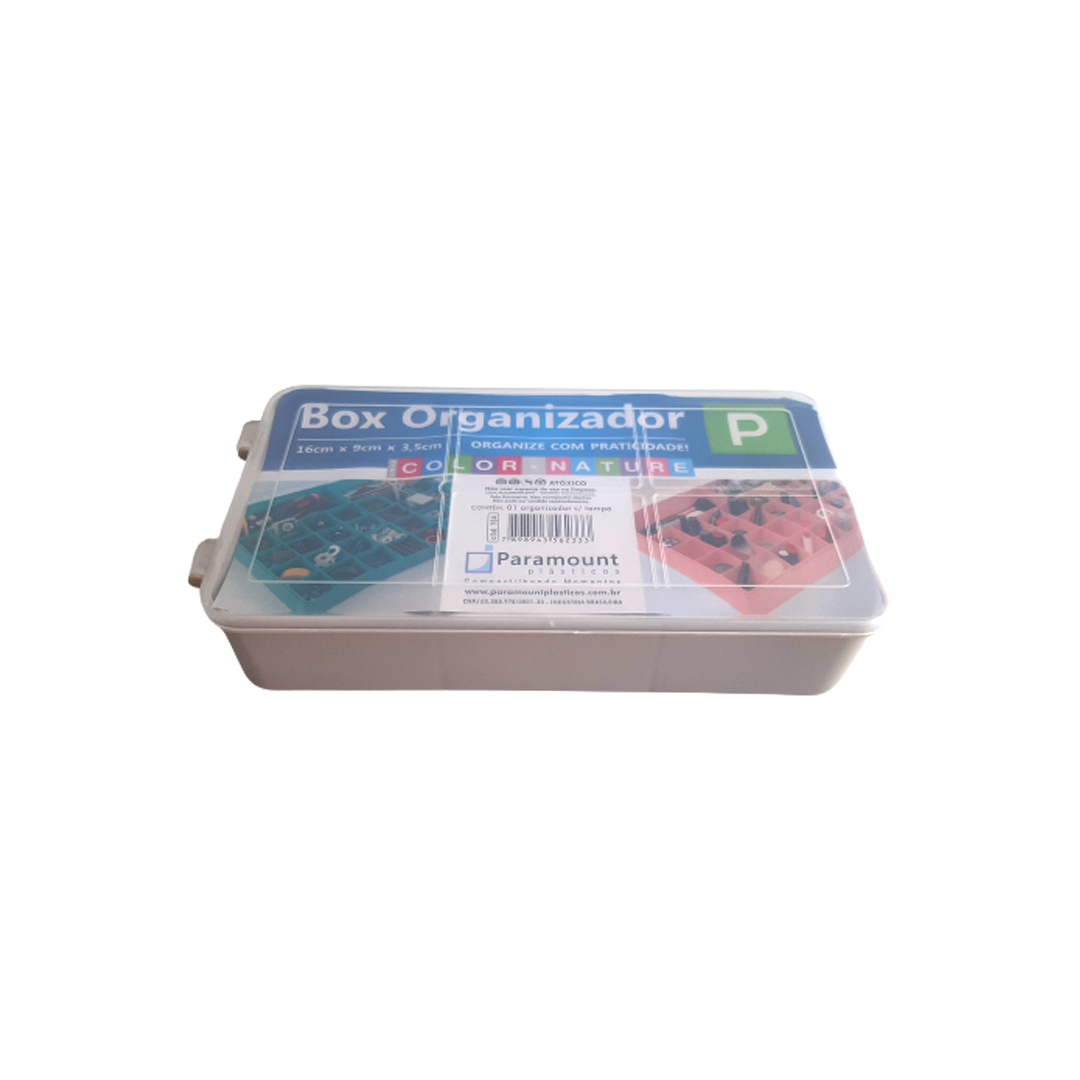 Caixa Box Organizadora Tam. P Ref. 704 cor Bege med. 16 cm x 9 cm x 3,5 cm - Paramount