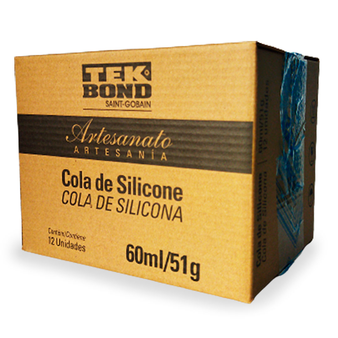 Cola de Silicone para Artesanato de 60ml 51g Caixa com 12 unidades Tek Bond