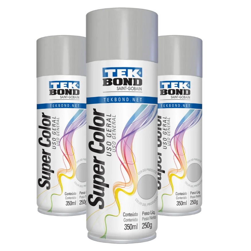 Kit Primer Spray 350ml Tekbond com 3 Unidades PROXÍMO AO VENCIMENTO