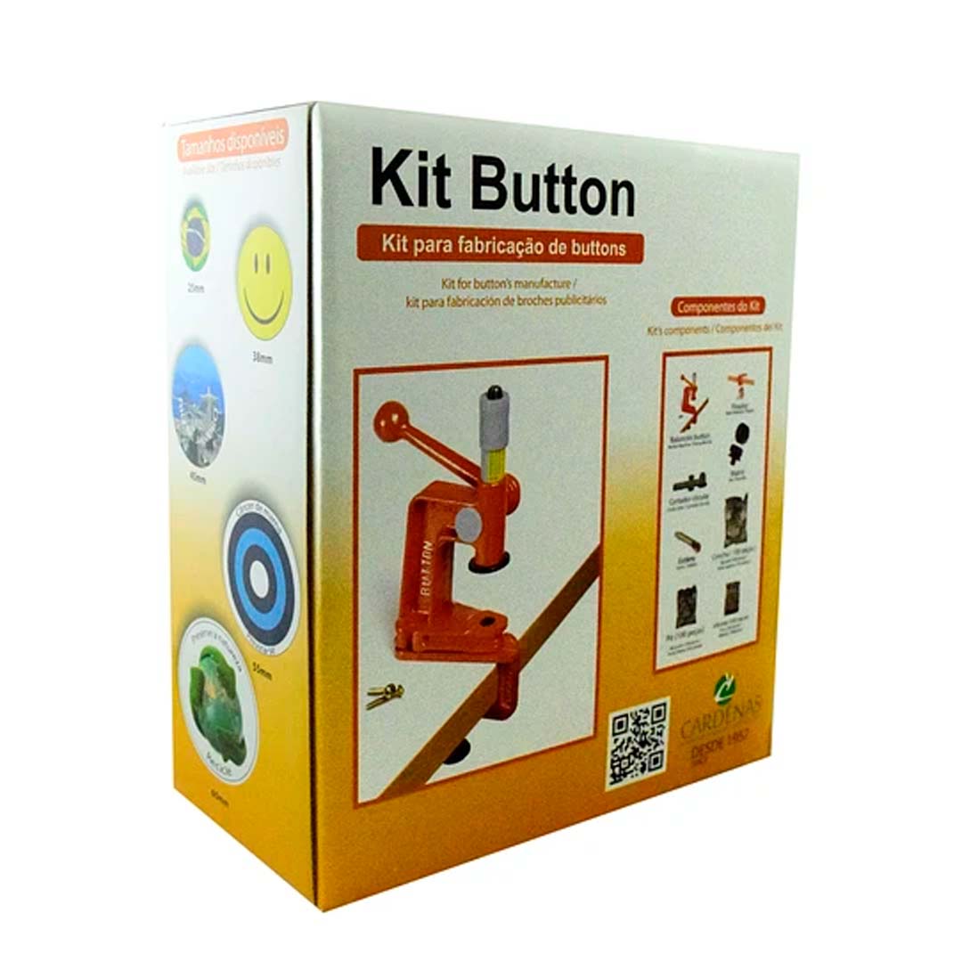 Máquina para Fabricação de Buttons 25mm com 100 Buttons Passante Kit Button