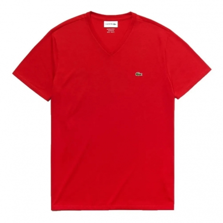 Camiseta Lacoste SPORT Gola V Vermelha