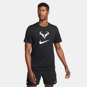 Camiseta Nike Court DRI FIT Rafa Nadal Preta e Branca
