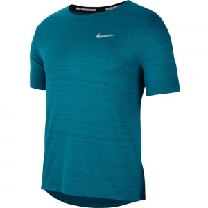 Camiseta Nike DRI FIT Miler TOP SS Azul Petroleo