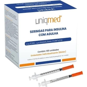 Seringa Insulina 0,5Ml C/100Un Uniqmed