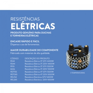Resistência Chuveiro/torneira Elétrica 3t 220v 4400w Sintex - R244