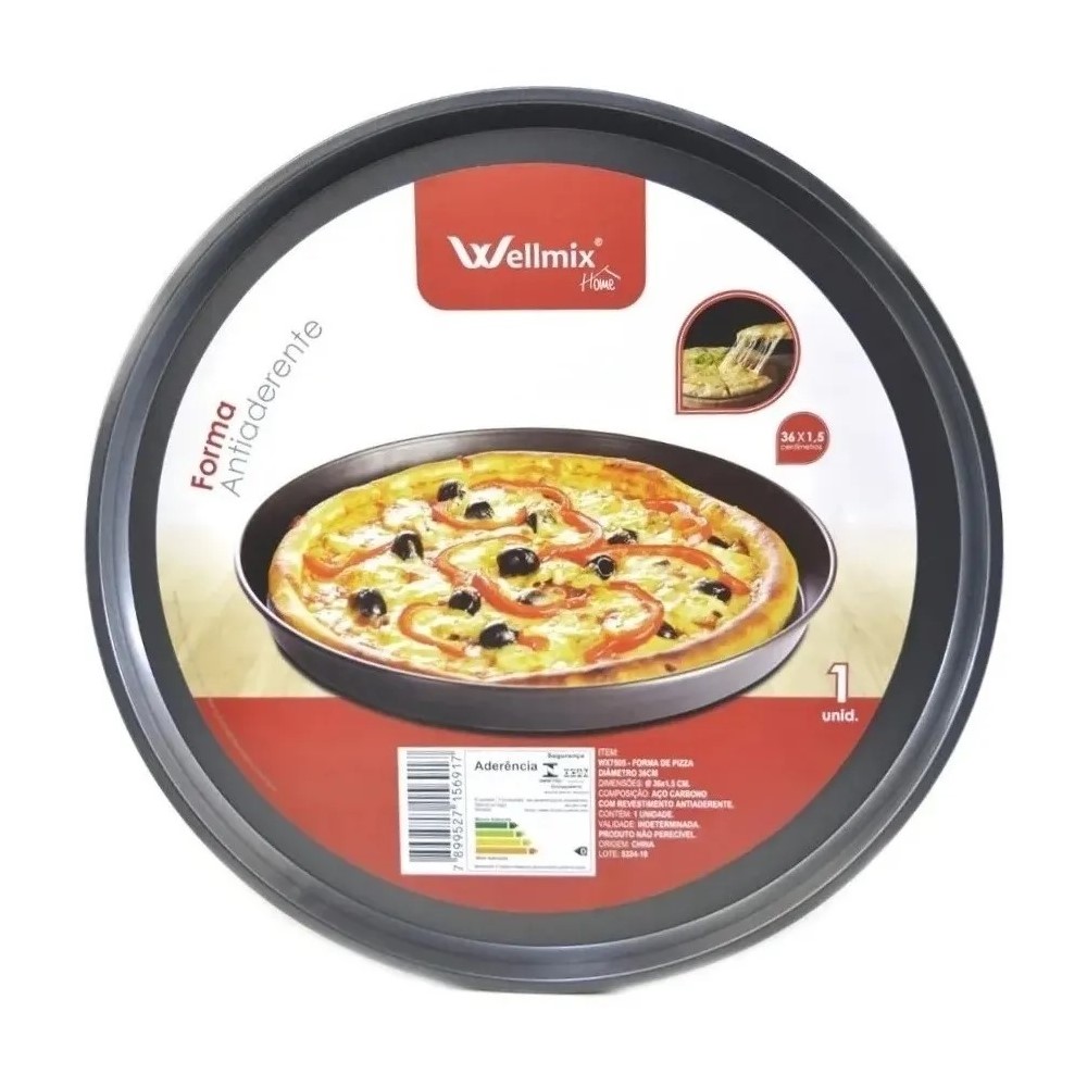 Forma De Pizza Antiaderente 36cm Ref:wx7505 - Wellmix