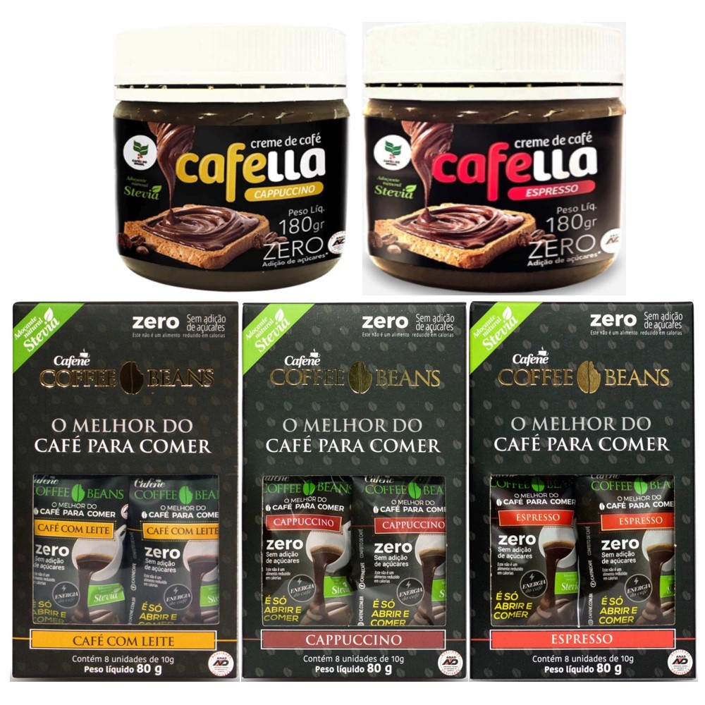 Kit Coffee Beans Zero + Cafella Zero, Todos Os Sabores