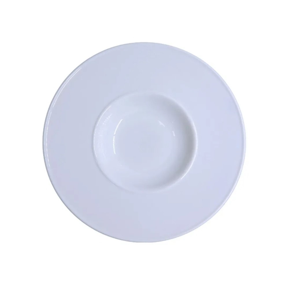Prato Para Risoto Em Porcelana 21cm Lys Branca Ref:242.004.021 - Schmidt