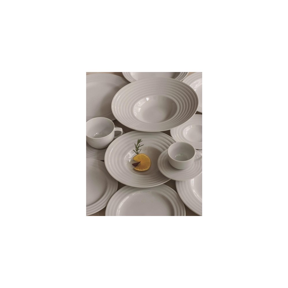 Prato Sobremesa Em Porcelana Arcos Branca Ref:240.004.019 - Schmidt