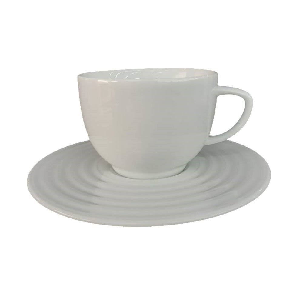 Xícara Chá Em Porcelana 200ml Com Pires Arcos Branca Ref:240.004.020 - Schmidt