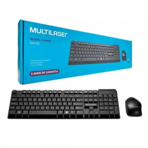 Kit periférico sem fio mouse/teclado Multilaser preto