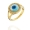 anel olho grego madrepérola zircônias dourado
