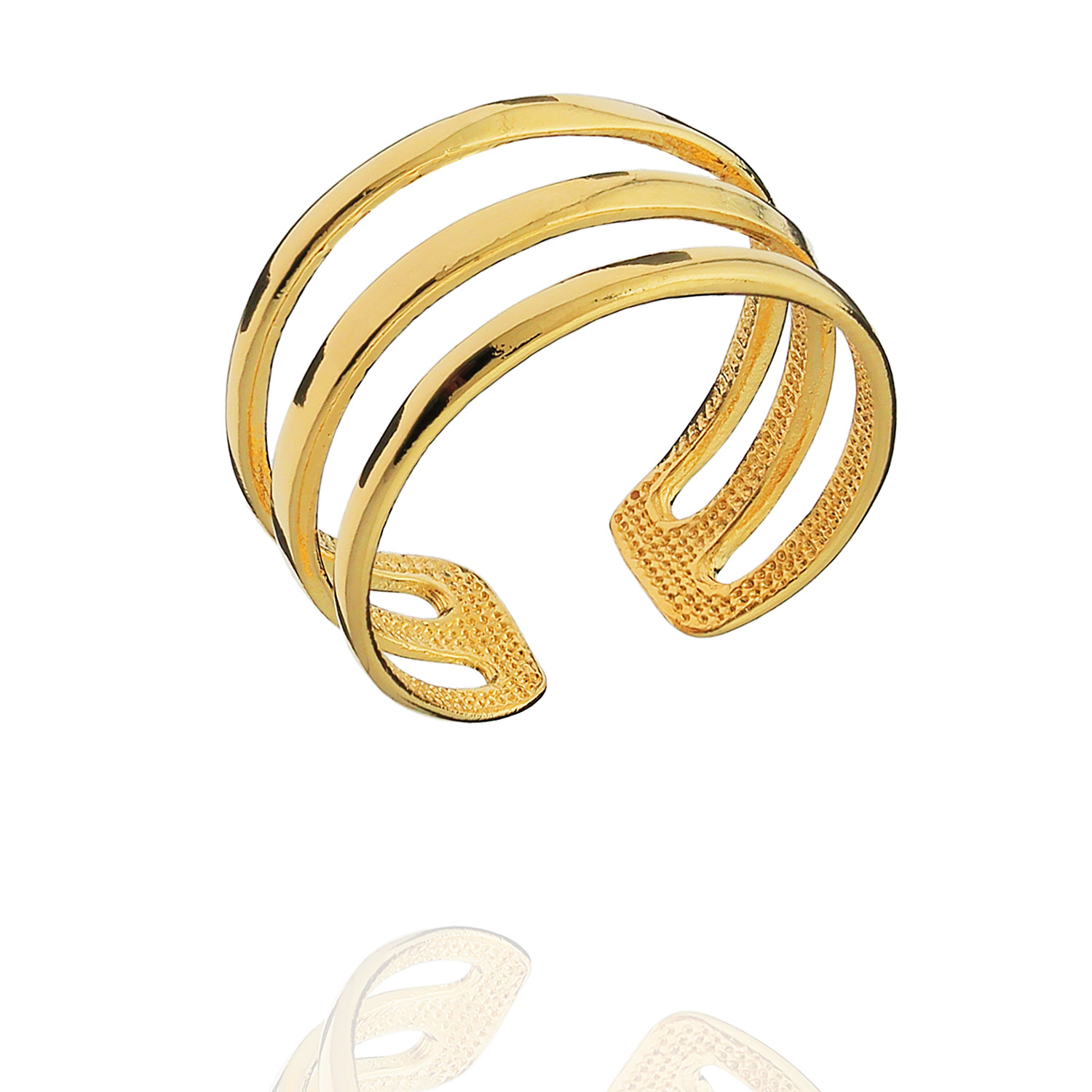 anel falange gladiador aros dourado