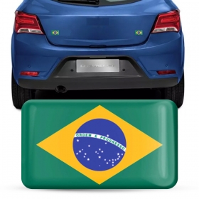 Adesivo Resinado Bandeirinha Brasil 5x8cm