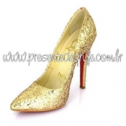 SAPATO CHRISTIAN LOUBOUTIN GOLD GLITTER PIGALLE