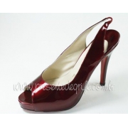 SAPATO CHRISTIAN LOUBOUTIN PEEP TOE PATENTED OPENED **OUTLET**