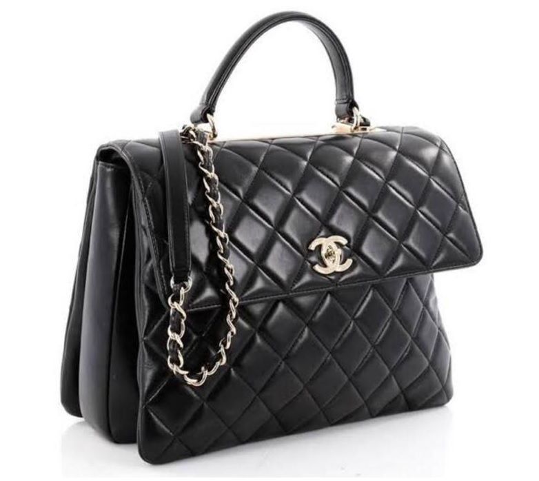 BOLSA CHANEL TOP HANDLE TRENDY QUILTED LAMBSKIN