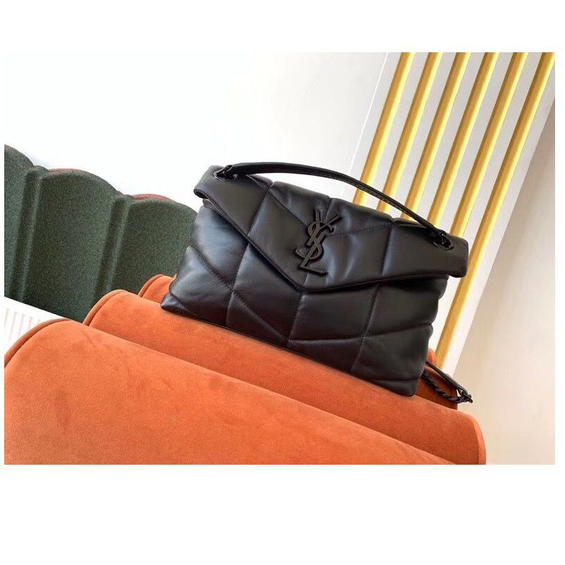 BOLSA YST LOULOU PUFFER IN QUILTED ALL BLACK