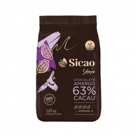CHOCOLATE AMARGO SELEÇÃO GOTAS 63% 1,01KG SICAO