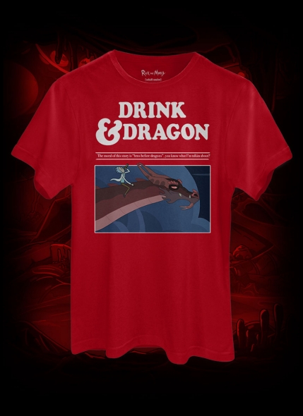 Camiseta Rick And Morty Drink and Dragon Eu Quero meu Dragão S04E04