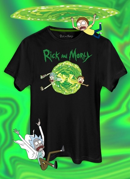 Camiseta Rick And Morty Saindo Portal