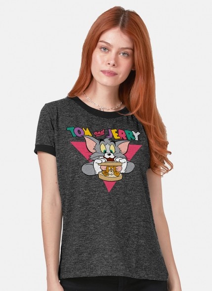 Camiseta Ringer Tom e Jerry Sanduíche