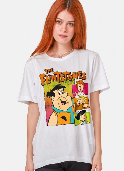 T-shirt Os Flintstones Personagens Quadro