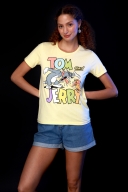 Camiseta Feminina Tom e Jerry Gritos