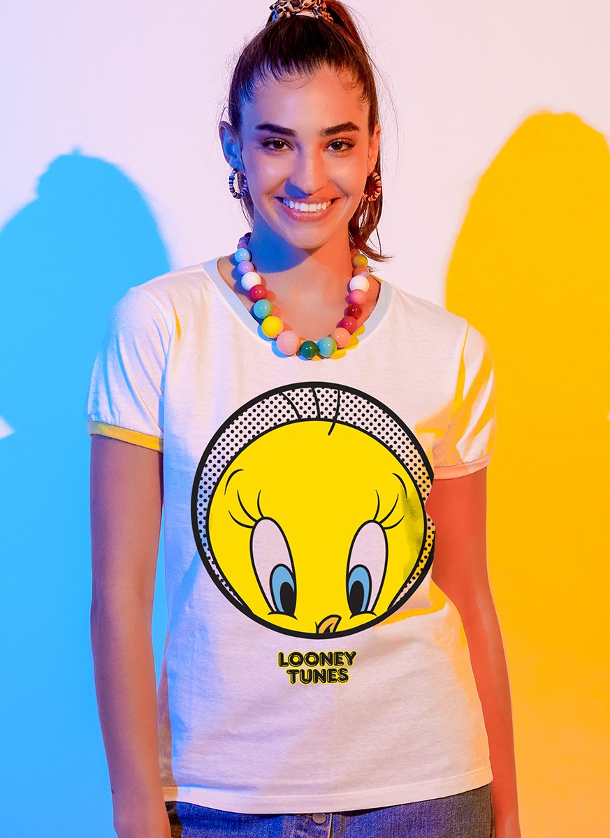 Camiseta Ringer Looney Tunes Piu-Piu Rostinho