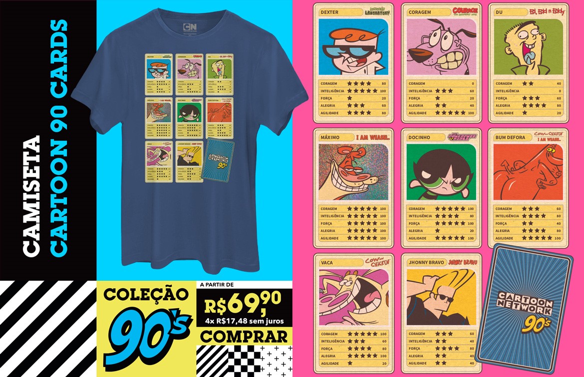 Camiseta Cartoon 90 Cards