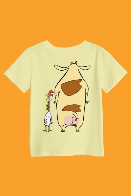 Camiseta Infantil A Vaca e o Frango Pose